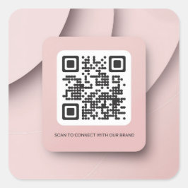 Elegante Pegatina de código QR rosa Rubor para emp