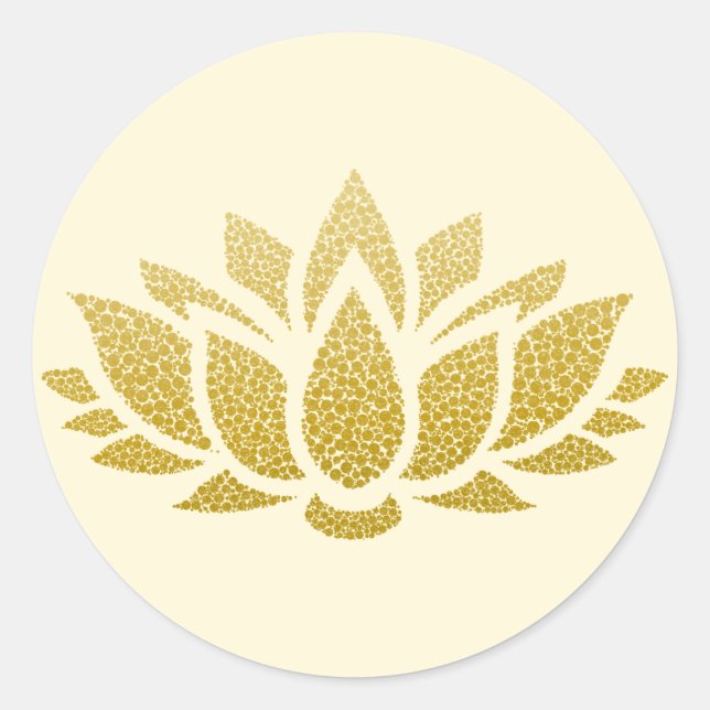 Elegante Pegatina de Flor Lotus Resumen de Oro (Anverso)