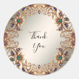 Elegante Pegatina de flores de joyas de oro