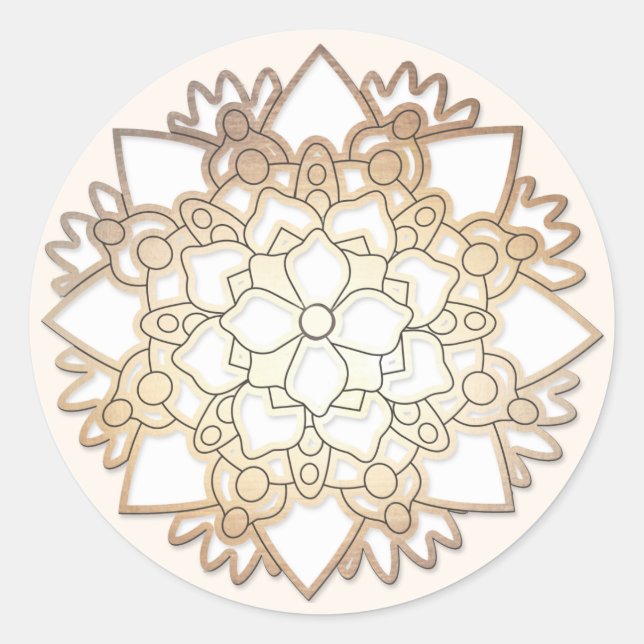 Elegante Pegatina de flores de Lotus Mandala flora (Anverso)
