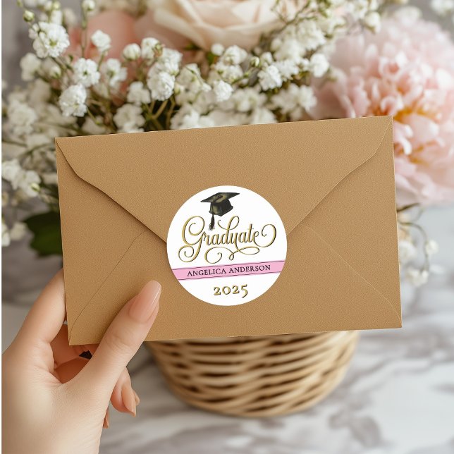 Elegante Pegatina de Graduación de Script (Subido por el creador)