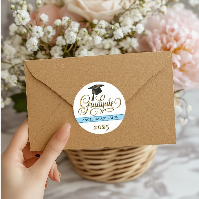 Elegante Pegatina de Graduación de Script (Subido por el creador)