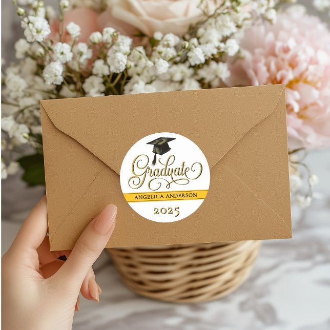 Elegante Pegatina de Graduación de Script (Subido por el creador)