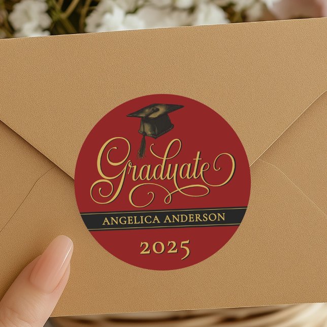 Elegante Pegatina de Graduación de Script (Subido por el creador)
