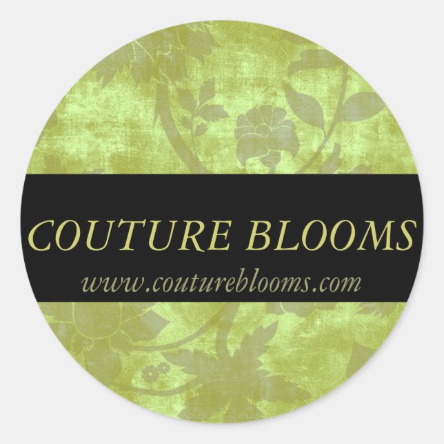 Elegante Pegatina de negocios floral de Couture (Anverso)