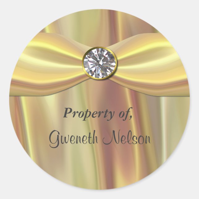 Elegante pegatina de placa de biblioteca (Anverso)