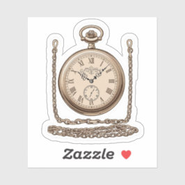 Elegante Pegatina de reloj de bolsillo vintage