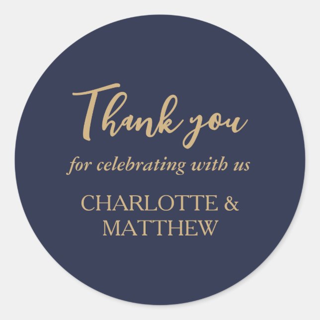 Elegante Pegatina de Ronda Clásica de la Marina y  (Anverso)