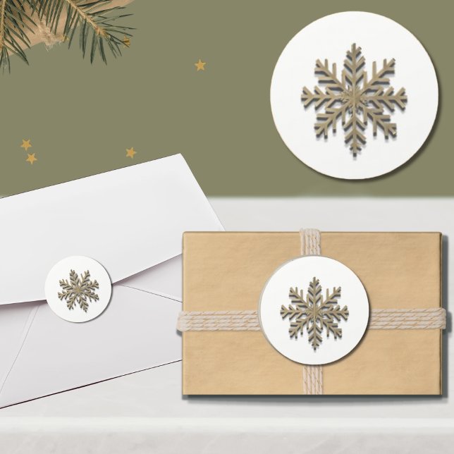 Elegante Pegatina de vacaciones de copos de nieve  (Subido por el creador)