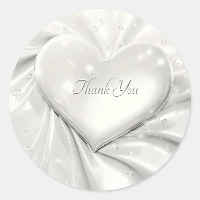 Elegante Pegatina del Boda del sello del corazón d (Anverso)