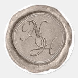 Elegante Pegatina del Monograma de Cera de Cera de