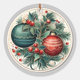 Elegante Pegatina del Ornamento de Navidad