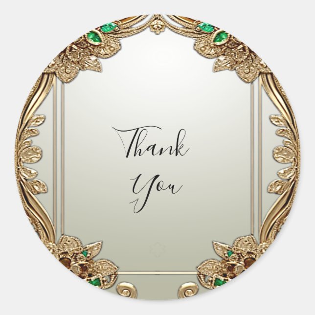 Elegante Pegatina del Ornato de Oro (Anverso)