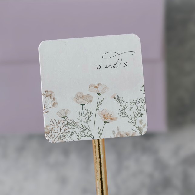 Elegante Pegatina del Sello para sobres Charm Gard (Elegant Charm Garden Wedding Envelope Seal Sticker)