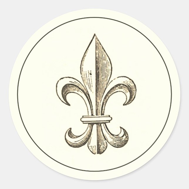 Elegante Pegatina Vintage Fleur de Lis Border (Anverso)