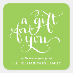 ELEGANTE PEGATINAS DE ETIQUETAS DE REGALO DE ESCRI