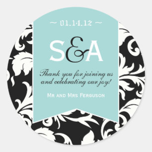Elegante Pegatinas de Favor de Damask