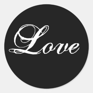 Elegante Pegatinas de la boda de amor blanco negro