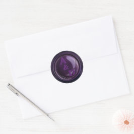 Elegante Pegatinas de sellos de lino violeta morad