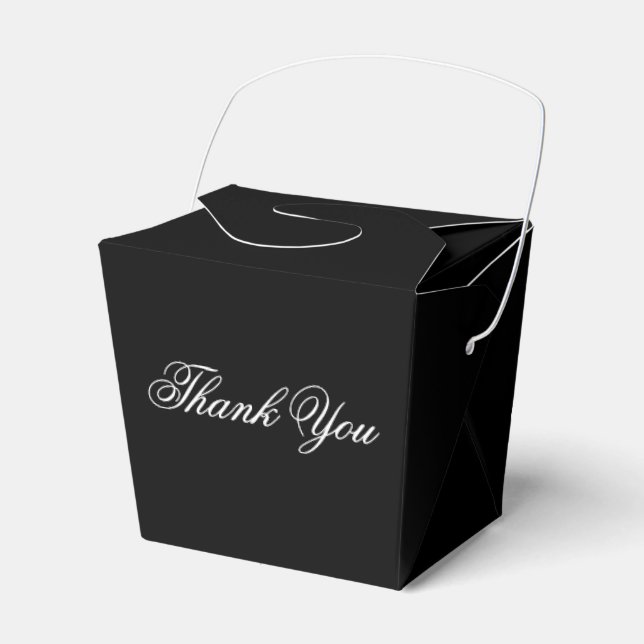 Elegante Pequeña Caja Negra Boda Favor Invitado (Front Side)