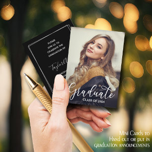 Elegante Pequeña Invitación a Graduación de Fotogr