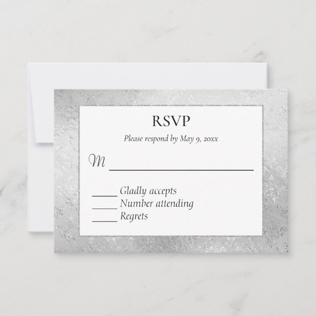 Elegante pero simple matrimonio gay Rsvp (Anverso)