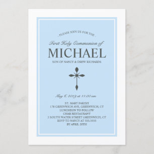 Elegante Personalizado color Comunión Invitación A