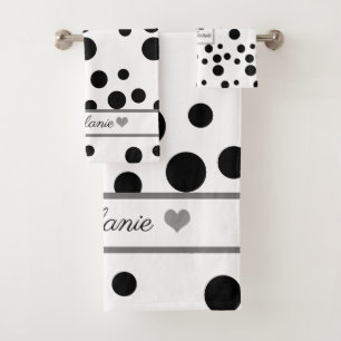 Elegante Personalizado de Corazón Plateado Polkado