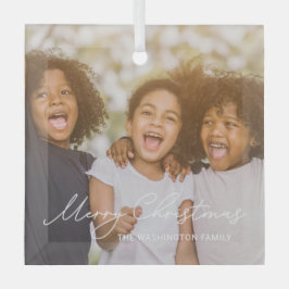 Elegante Personalizado de escritura Foto Ornamento