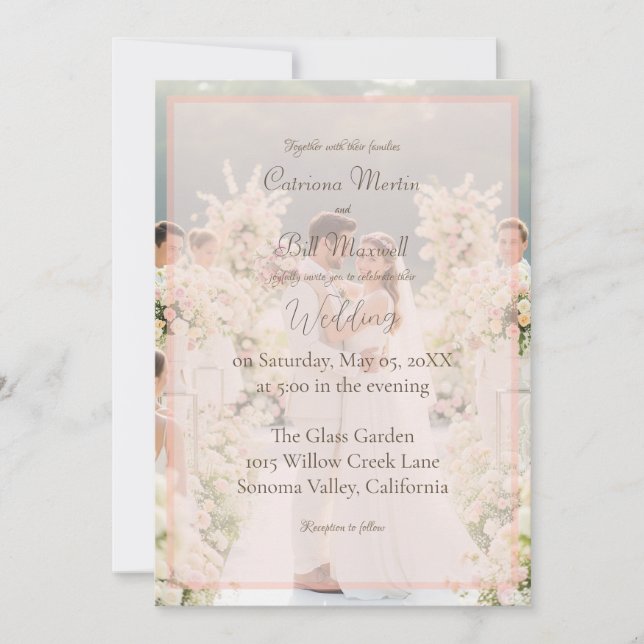 Elegante Personalizado de la invitación a la boda  (Anverso)