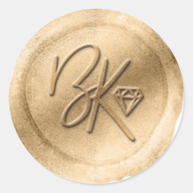 Elegante Personalizado de oro hecho falso Pegatina (Anverso)