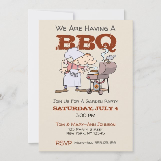 Elegante Personalizado Fiesta Jardín Invitación a  (Anverso)