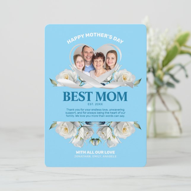 Elegante Personalizado foto foto foto tarjeta de r (Anverso de pie)