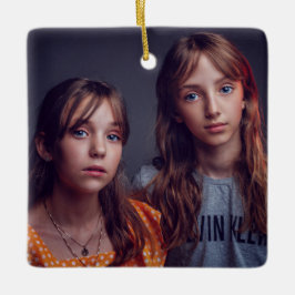 Elegante Personalizado Foto Ornamento cerámico