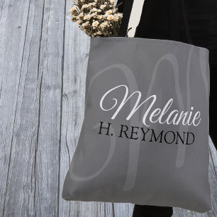 Elegante Personalizado gris tocando la bolsa con s