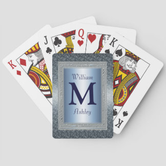 Elegante Personalizado Monogramado Jugando Cartas