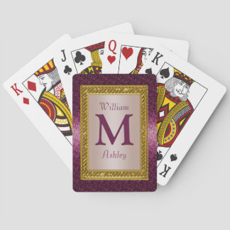 Elegante Personalizado Monogramado Jugando Cartas