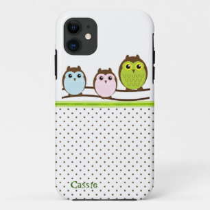 Elegante Personalizado Owls Personalizado Funda pa