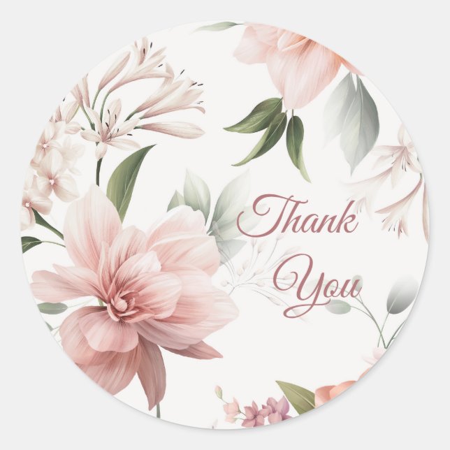 Elegante Personalizado Pegatina de regalo floral (Anverso)