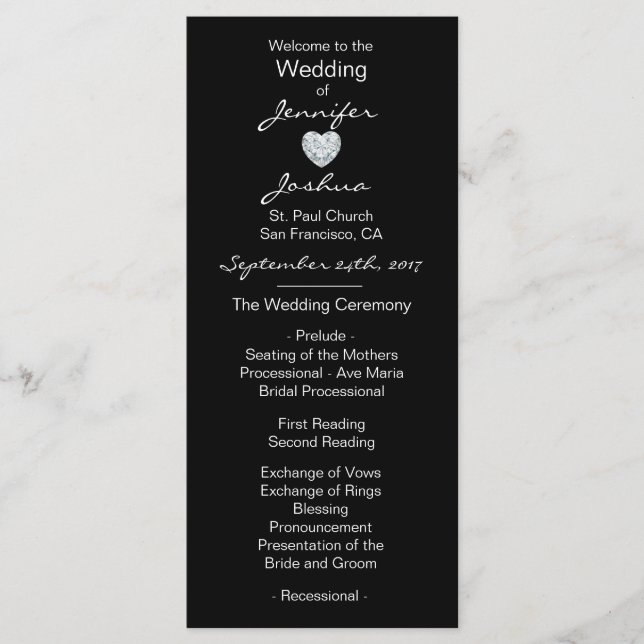 Elegante Personalizado Programas de Bodas del Cora (Anverso)