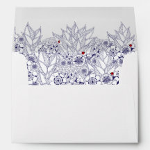 Elegante Personalizado RSVP de Boda Azul