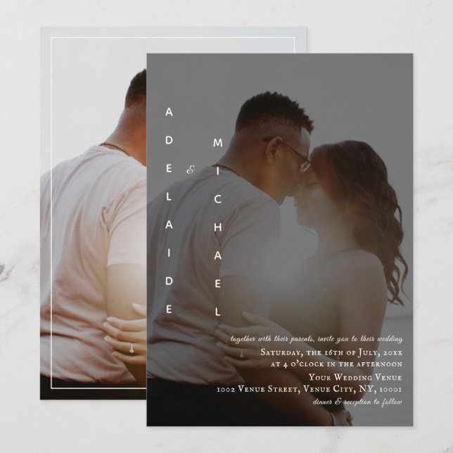 Elegante Personalizado simple de la invitación a l (Anverso / Reverso)