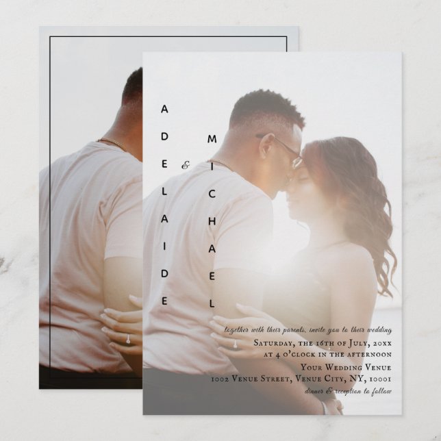 Elegante Personalizado simple de la invitación a l (Anverso / Reverso)
