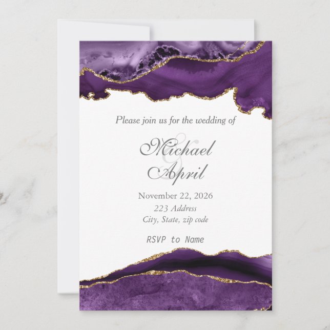Elegante Personalizar de la invitación a la boda d (Anverso)