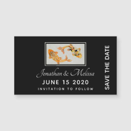 Elegante pescado de Koi Gold Save the Date
