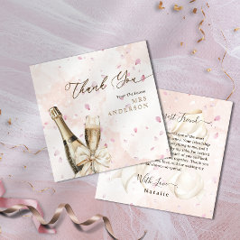 Elegante Petals Bubbly Bridal Shower Gracias Tarje