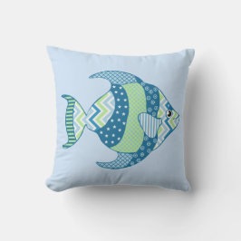 Elegante pez patentado almohada al aire libre