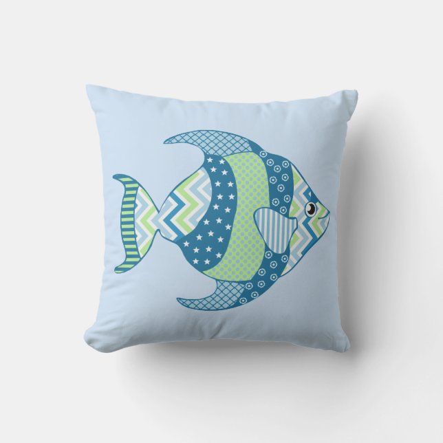 Elegante pez patentado almohada al aire libre (Anverso)