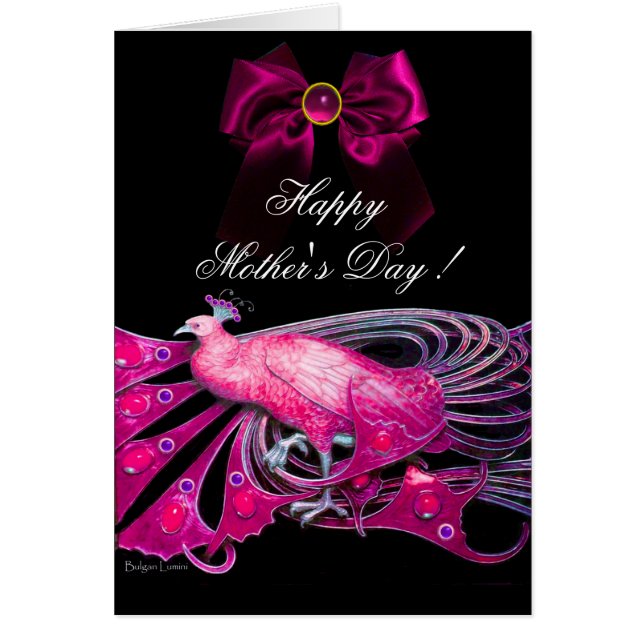 ELEGANTE PIEL ROSA, BOW, PIEDRA DE GEM, Día de la  (Frente)