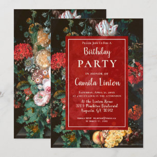 Elegante pintura floral Invitación a la fiesta de 